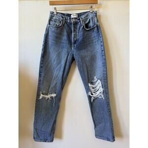 AGOLDE 90'S PINCH WAIST Womens 27 Backdrop Distressed Straight Button Fly Jeans